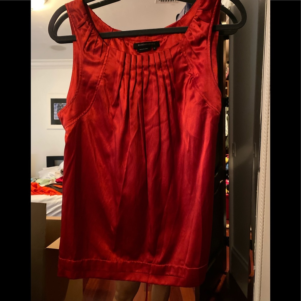 BCBG Maxzaria Satin Red Top